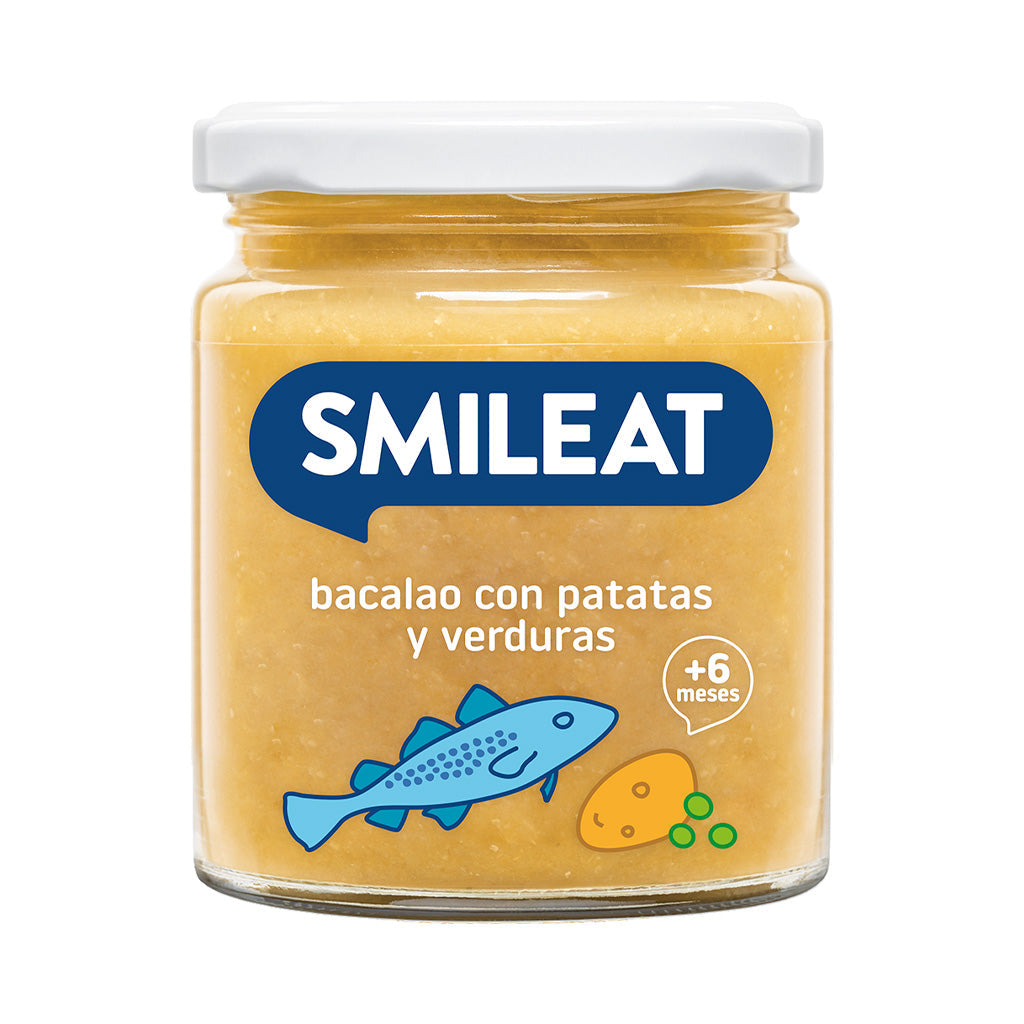 Tarrito de bacalao cu patatas si legumes