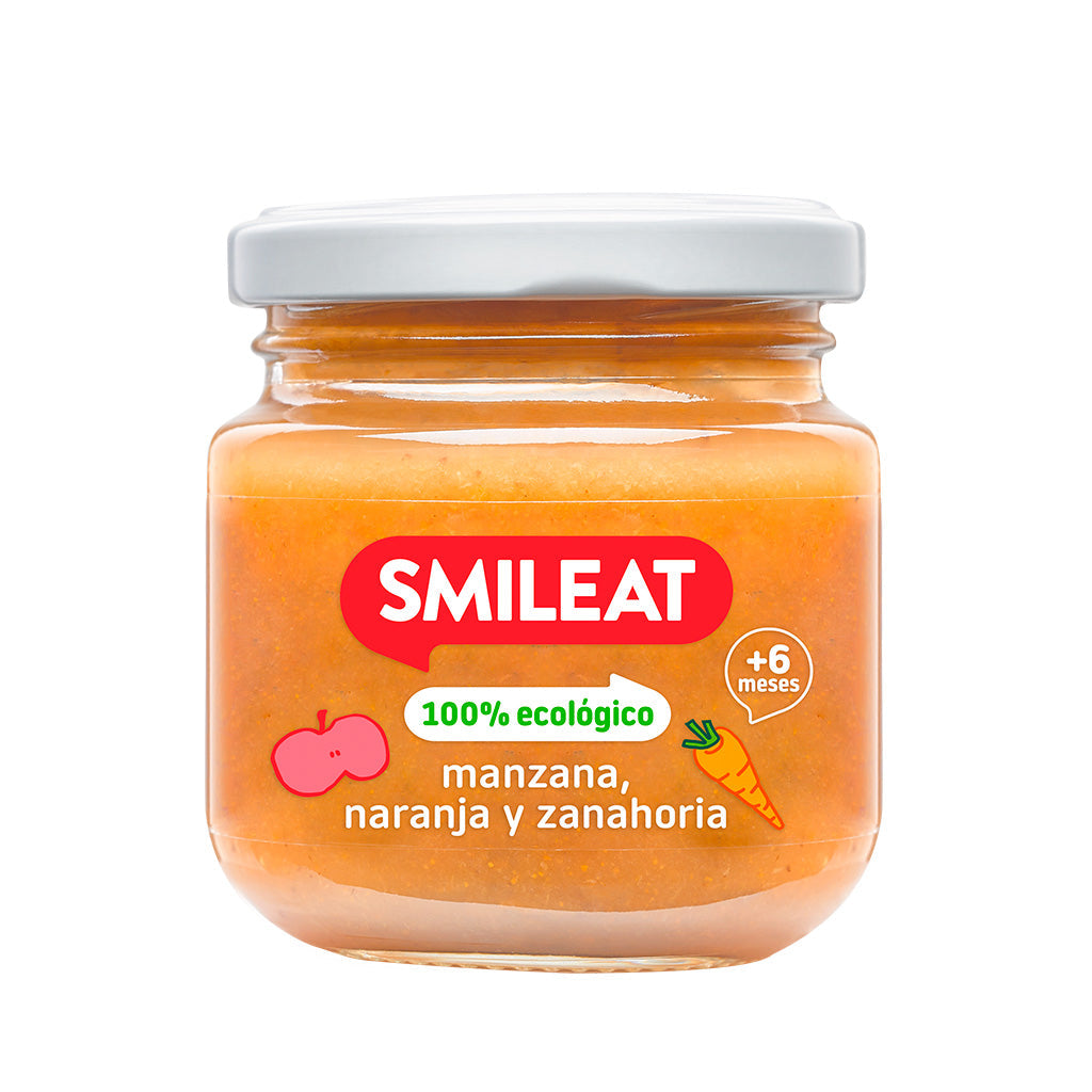 Tarrito de manzana, naranja y zanahoria