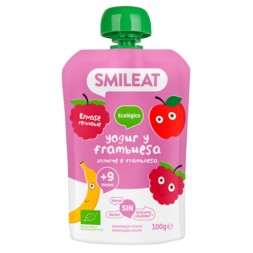 Pouch de yogur y frambuesa Smileat