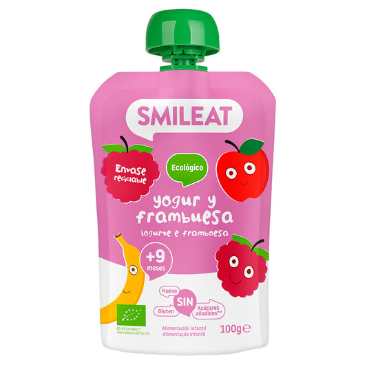 Pouch de yogur y frambuesa Smileat