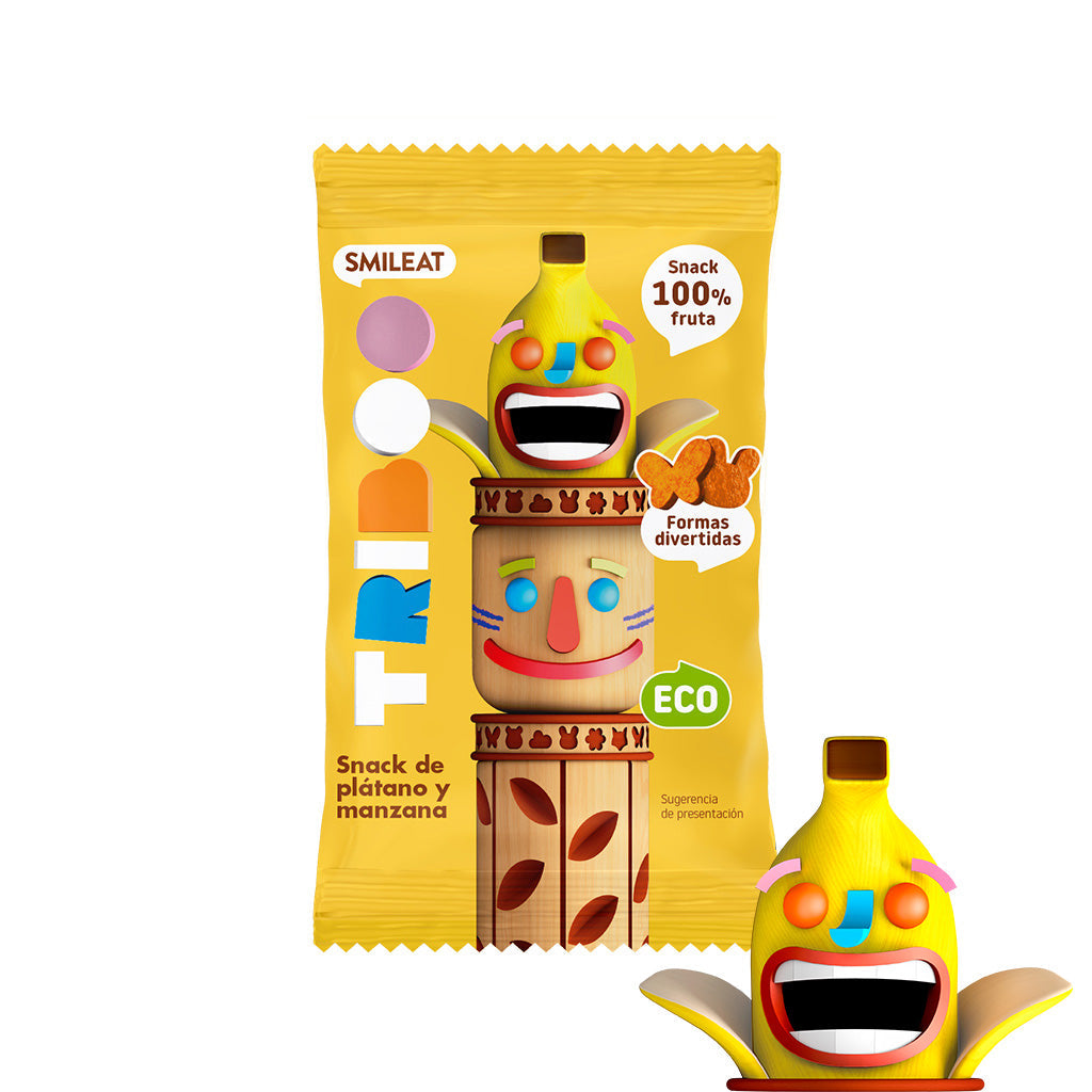 Snack TRIBOO sabor a plátano y manzana