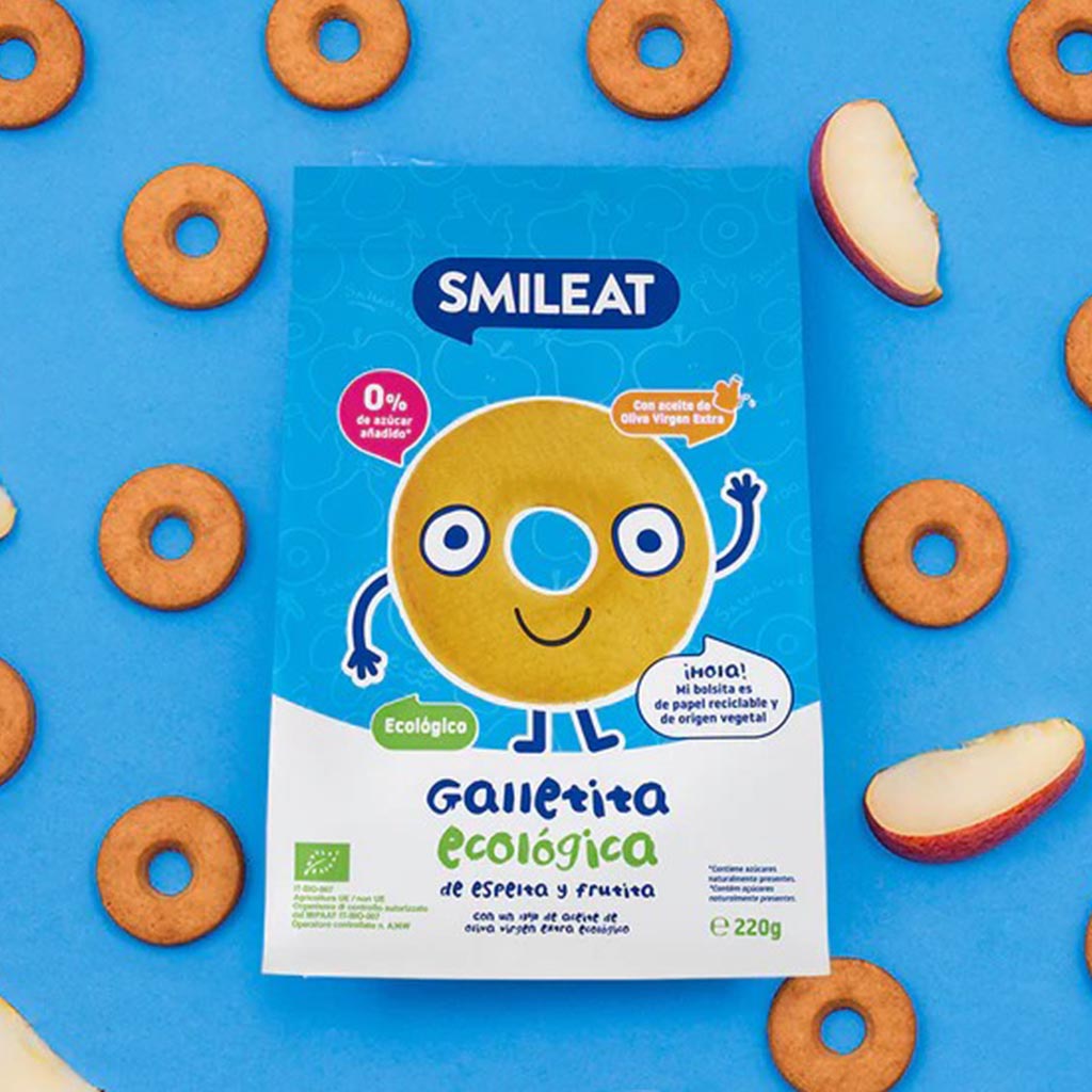 Smileat Galletas Ecológicas de Espelta y Fruta - Snack Saludable para Niños