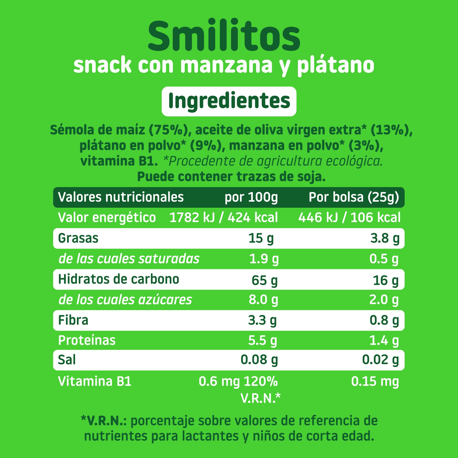 Smilitos de manzana y plátano