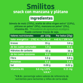 Smilitos de manzana y plátano