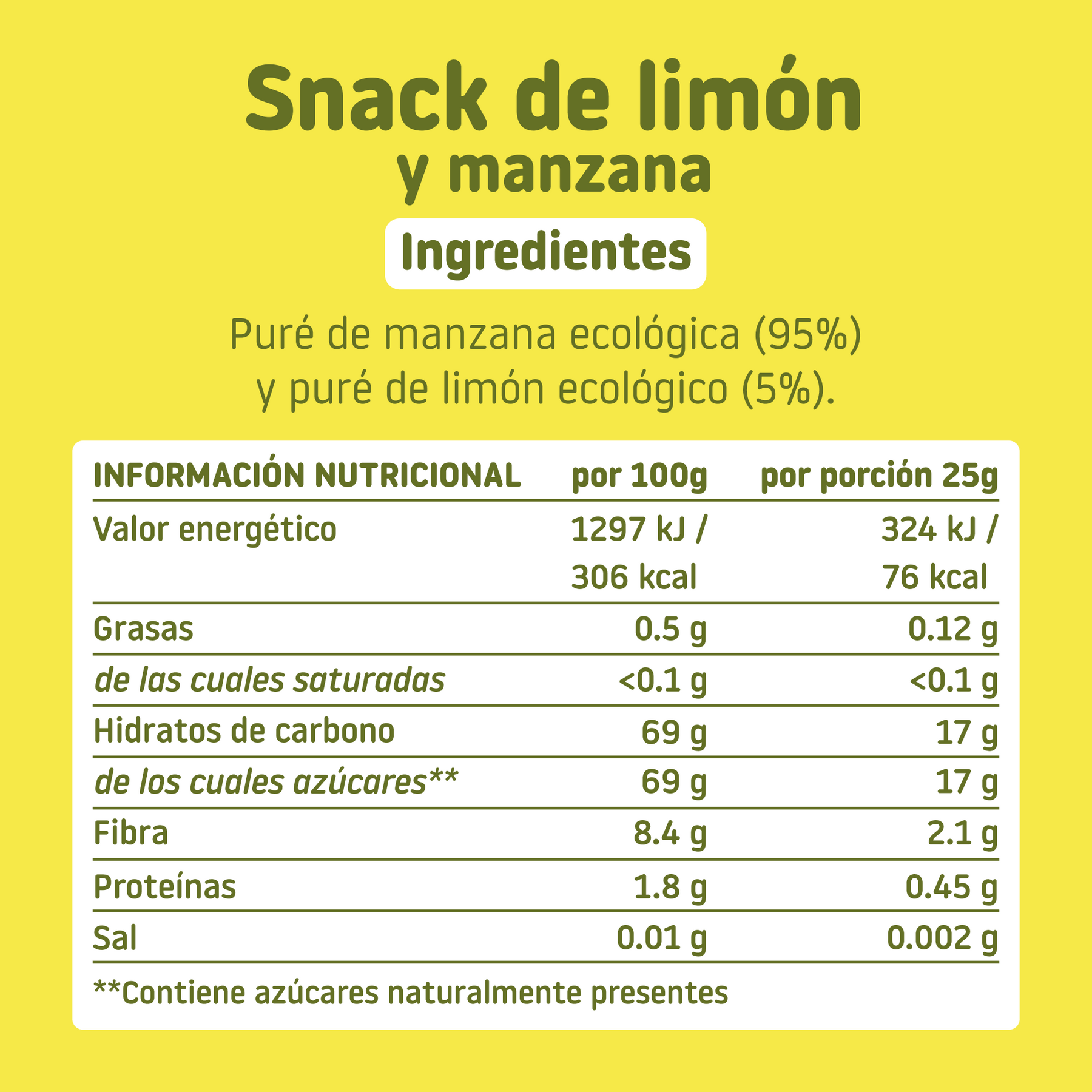 Snack TRIBOO de limón y manzana